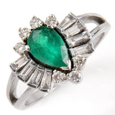 1.38 Carat Emerald & Diamond Ring