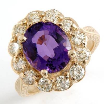 5.17 Carat Amethyst & Diamond Ring
