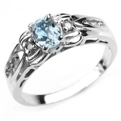 0.62 Carat Aquamarine & Diamond Ring