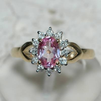 1.0 Carat Pink Sapphire & Diamond Ring