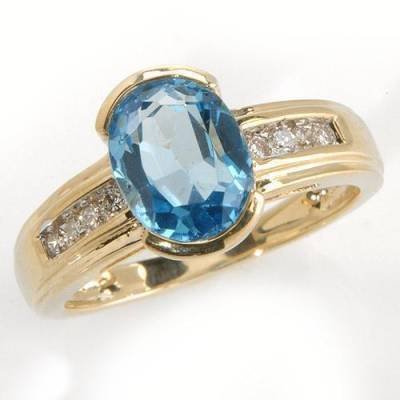 1.62 Carat Topaz & Diamond Ring