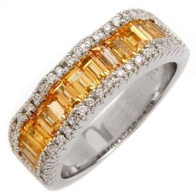 2.4 Carat Yellow Sapphire & Diamond Ring