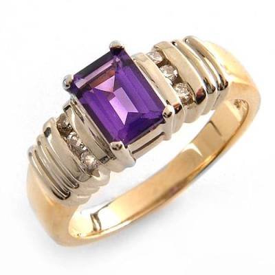 1.0 Carat Amethyst & Diamond Ring