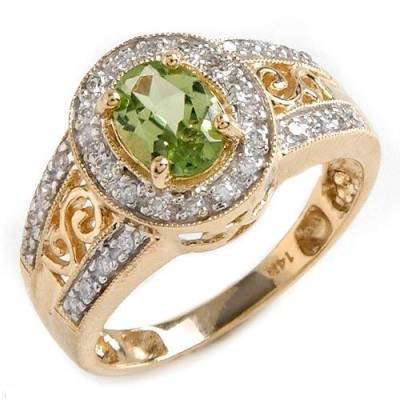 1.0 Carat Peridot & Diamond Ring