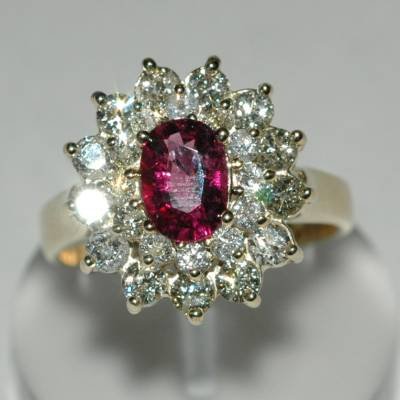 2.36 Carat Pink Tourmaline & Diamond Ring