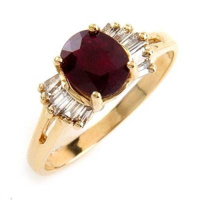 1.63 Carat Ruby & Diamond Ring