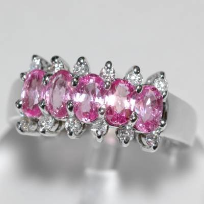 1.8 Carat Pink Sapphire & Diamond Ring