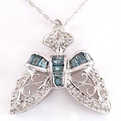 0.57 Carat Blue Diamond Necklace