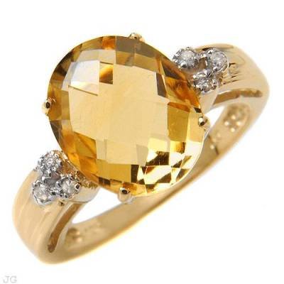 4.31 Carat Citrine & Diamond Ring