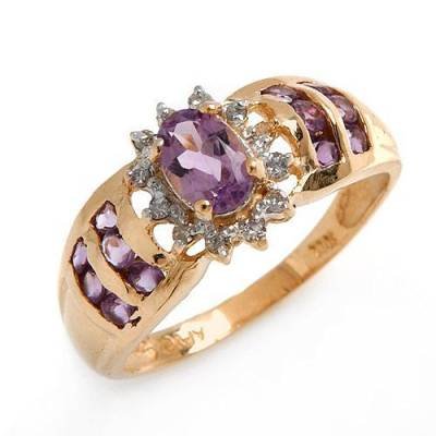 0.96 Carat Amethyst & Diamond Ring