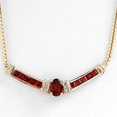 2.48 Carat Garnet & Diamond Necklace