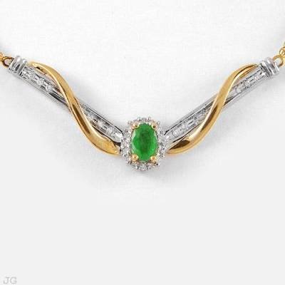0.59 Carat Emerald & Diamond Tier Necklace