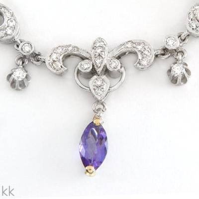 4.41 Carat Tanzanite & Diamond Necklace