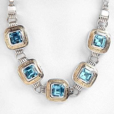5.4 Carat Blue Topaz Necklace