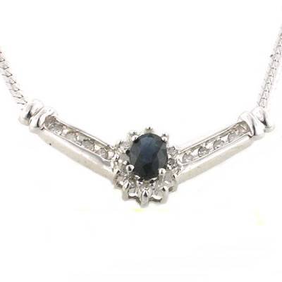 0.80 Carat Sapphire & Diamond Pendant