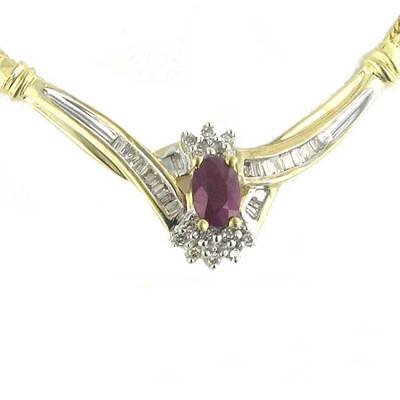 1.07 Carat Ruby & Diamond Necklace