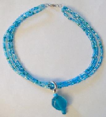 Blue Glass Bead Necklace