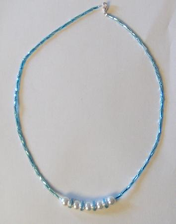 Pearls and Blue Beads Necklace