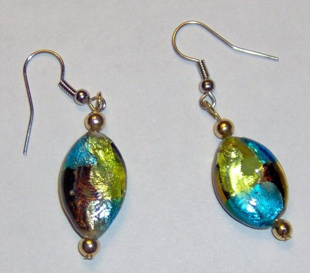 Glass foil earrings