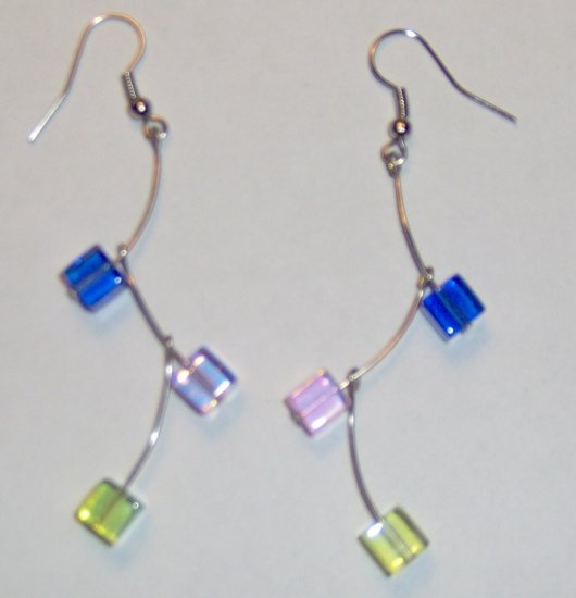 Square crystal earrings