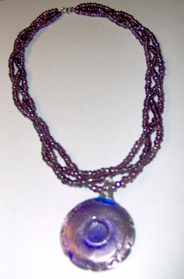 Purple bead necklace