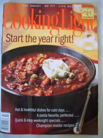 Cooking Light Magazine-Jan/Feb 2007- Start the year right FREE SHIPPING!