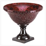 Red mosaic Mosaic Footed Compote