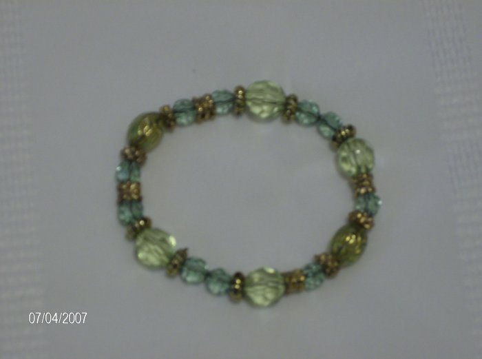 "Green Apple" Glass Bead Bracelet