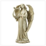 Angel Holding Harp Statue