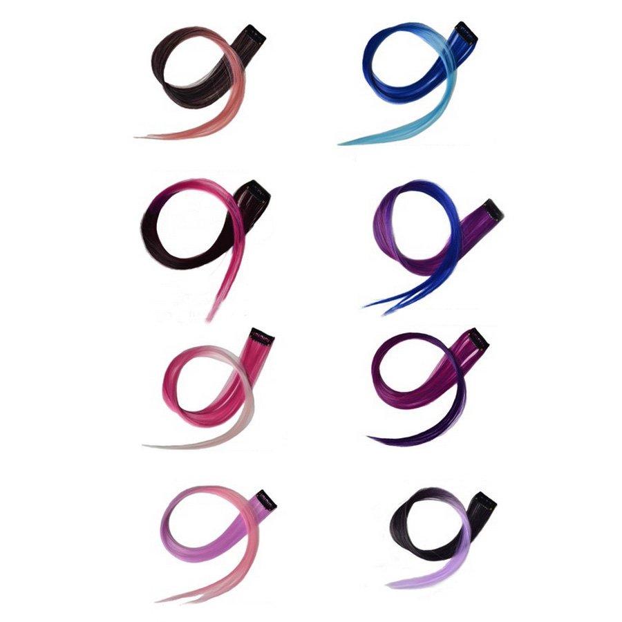 Eye-catching Gradual Color Hair Extension,OP37375,royal blue&light blue,one size