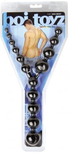 Boi Toyz 3-in-1 Anal Beads - Black