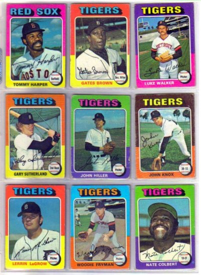 1975 TOPPS GARY SUTHERLAND #522 TIGERS