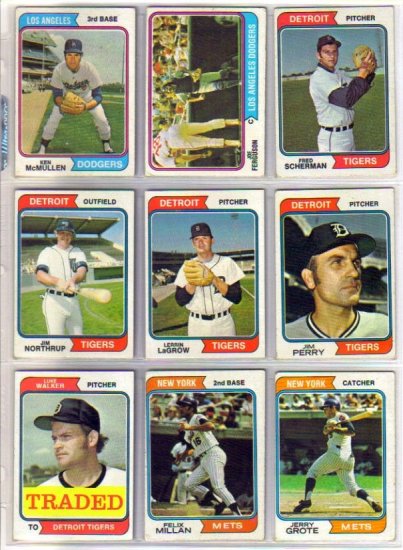 1974 TOPPS TRADED LUKE WALKER #612T TIGERS