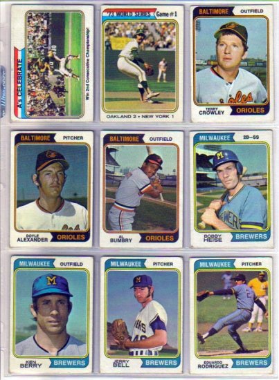 1974 TOPPS AL BUMBRY #137 ORIOLES