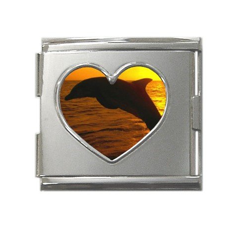 18mm Stainless Steel Italian Charm (Square) with Heart Cutout
