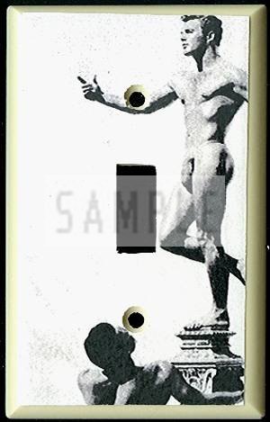 Vintage Male Nude Posing Switchplate Cover
