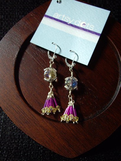Krystal lantern fringe earrings