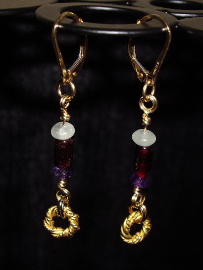 Medusa ring gemstone earrings