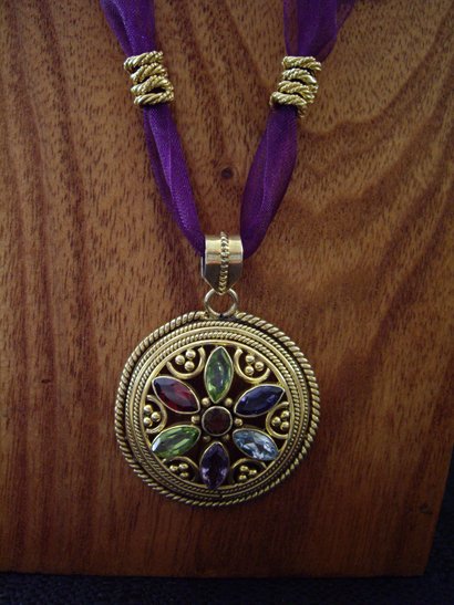 Medusa gemstone medallion necklace