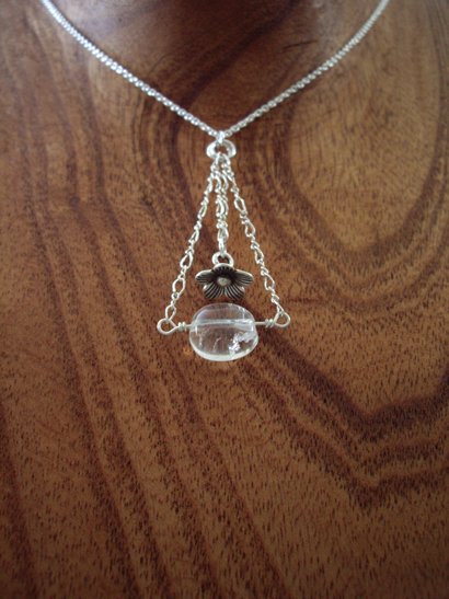 Zen flower silver & gemstone necklace
