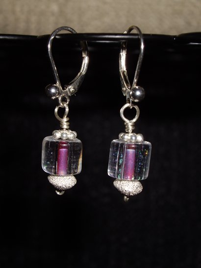 David Christensen Clearly pink dichro earrings