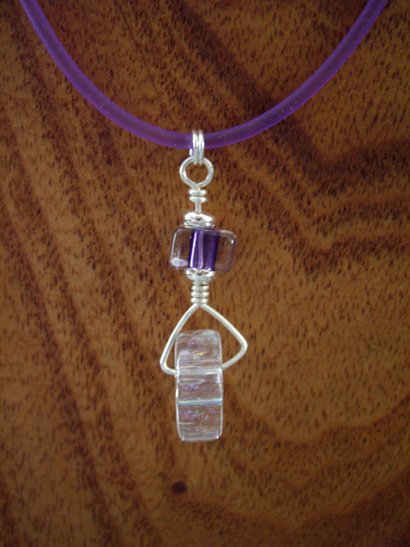 David Christensen Grape furnace glass wheel necklace