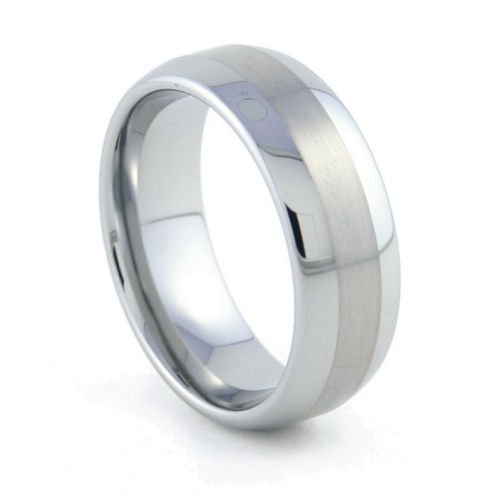 Accenture - 8mm Two-Tone Rounded Tungsten Carbide Band