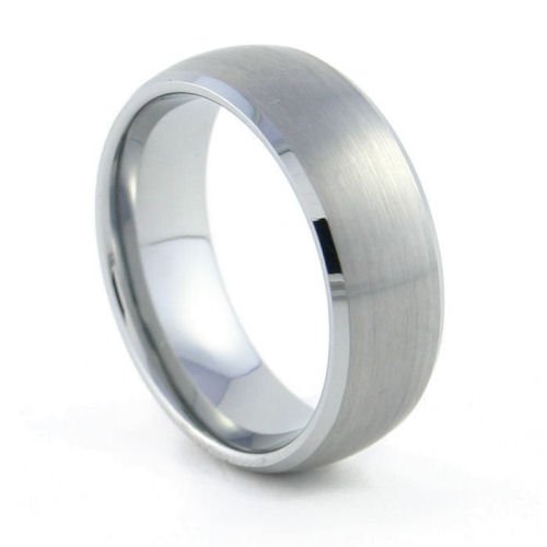 Manhattan - 8mm Domed & Brushed Tungsten Carbide Band
