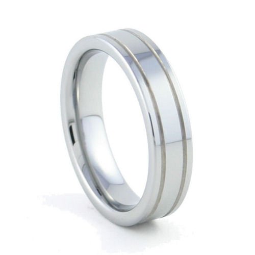 Nexus - 6mm Flat Tungsten Carbide Band with Grooves