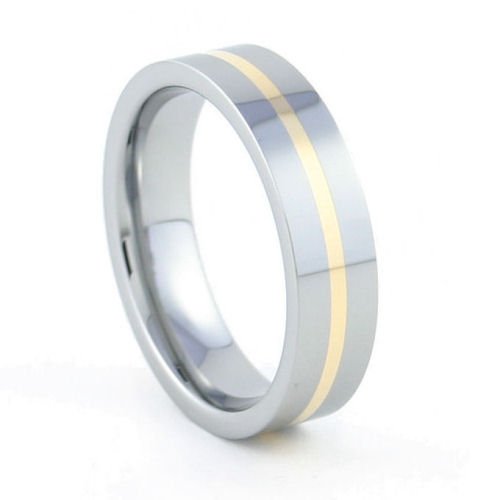 Eternity - 6mm 18K Gold Inlaid Tungsten Carbide Band