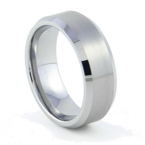 Metropolis - 8mm Bevel Edged Tungsten Carbide Band