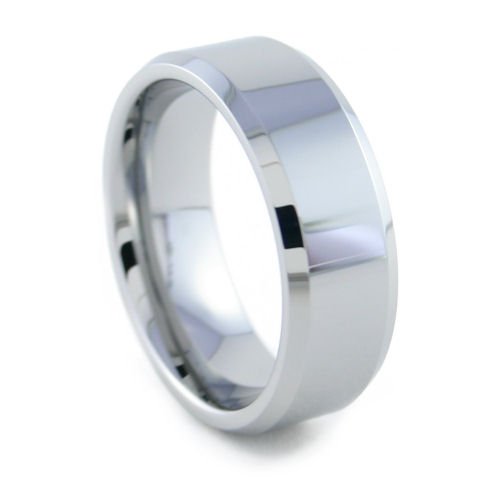 New Yorker - 8mm Bevel Edged Tungsten Carbide Band