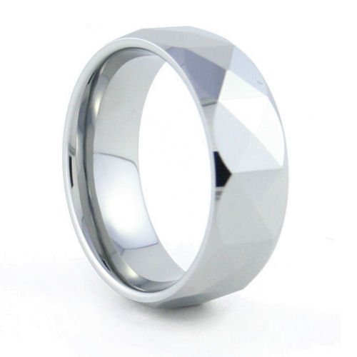 Calypso - 8mm Faceted Tungsten Carbide Band