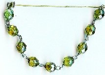 Olive Glass bead pin